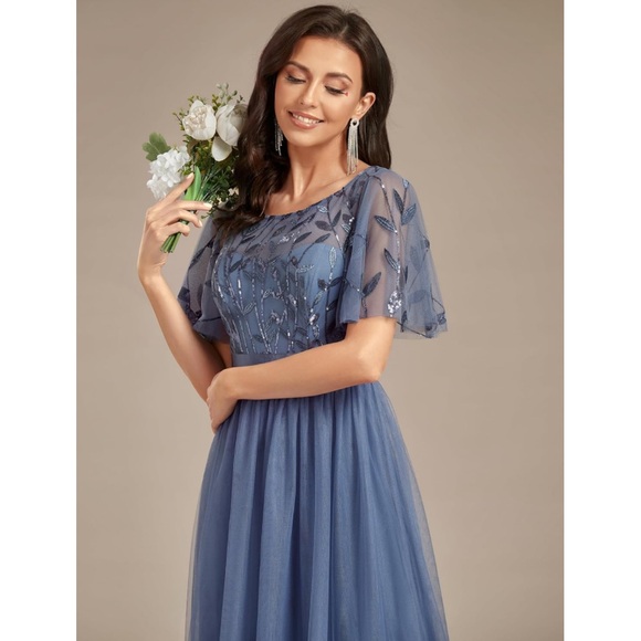 NEW Mother of the Bride Sequin and Tulle Gown - Picture 6 of 7